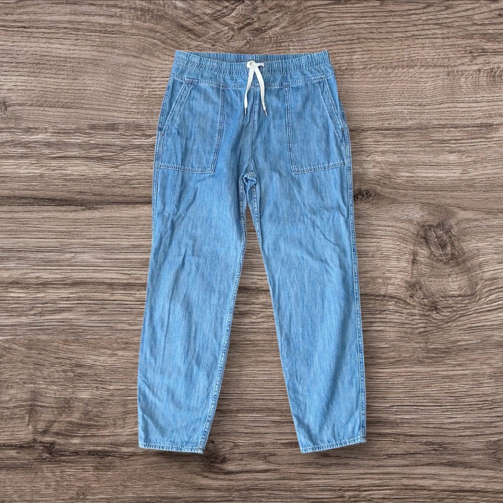 James Perse Lightweight Contrast Blue Denim Jogger Pants Size 4 XL